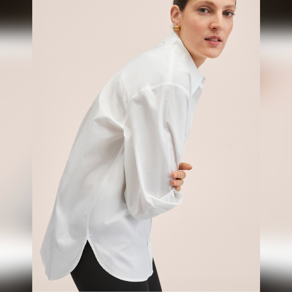 Mango Oversize Cotton Shirt- 6 - Picture 6 of 6